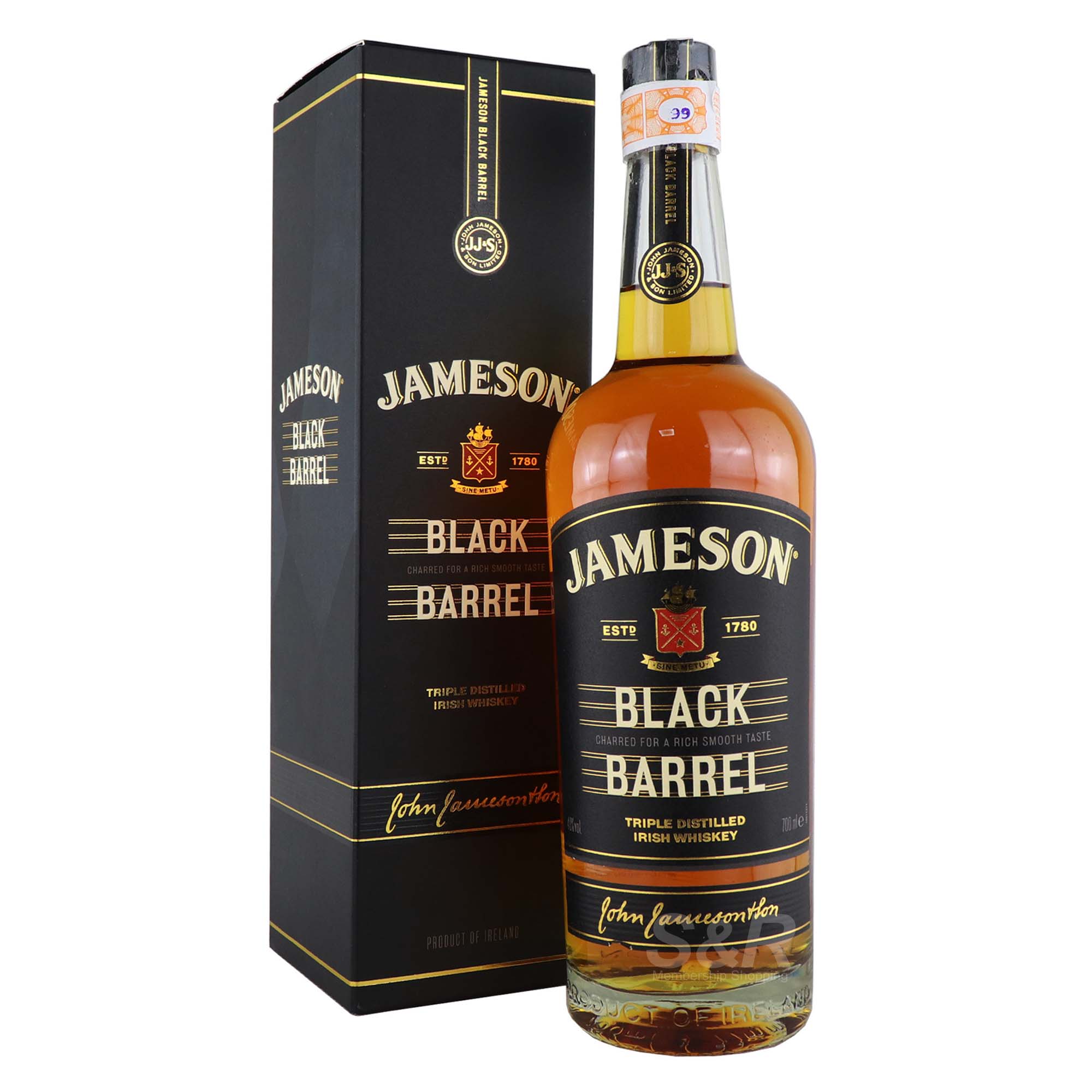Jameson Black Barrel Triple Distilled Irish Whiskey 700mL